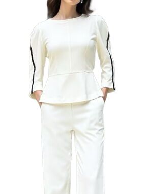 Femme De Carriere Off White Top with Peplum Detail Size EU 30